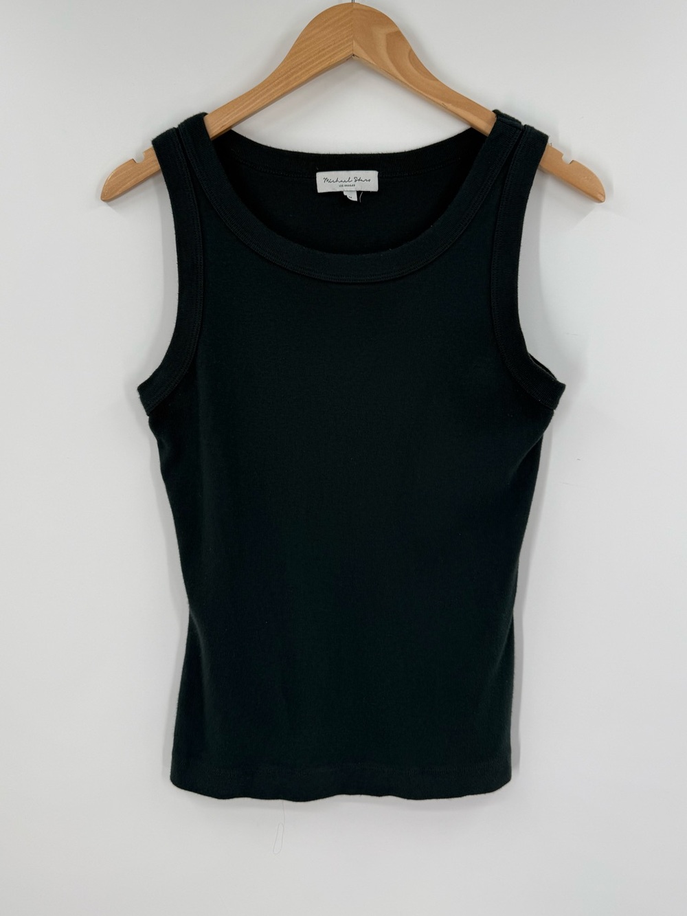 Michael Stars Paloma Cotton Rib Knit Scoop Neck Tank Top | Black | Medium